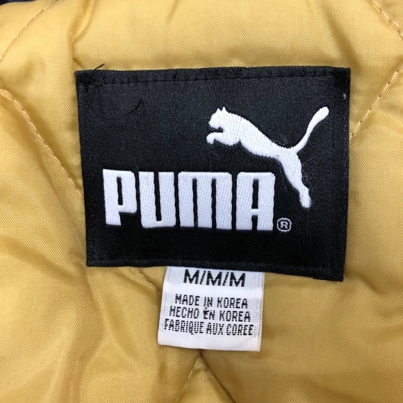 Puma NFL Rams Quilted Puffer Coat St. Louis Los Angeles Blue Gold Medium - Picture 12 of 13